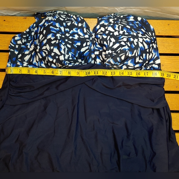 PERONA Women's Plus Size Shaping Floral Blue One Piece Swim Dress Size 20W NWOT - Picture 12 of 12